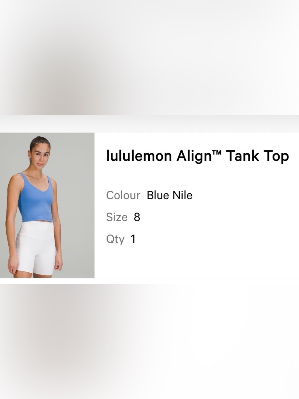 lululemon Align Tank Blue Scoop Crop Bralette